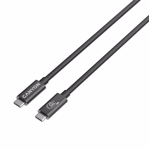 Canyon OnWire 240, 2 m, nabíjací a dátový kábel USB-C / USB-C, USB4, 240 W PD, 20 Gb/s, TPE, čierny