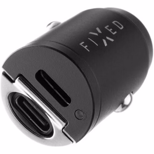 FIXED Autonabíjačka s 2x USB-C výstupom, PD30W - čierna