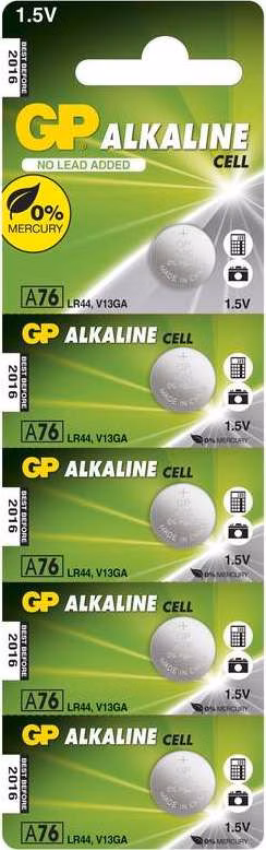 Alkalická Baterie GP LR44 (A76) - 5ks