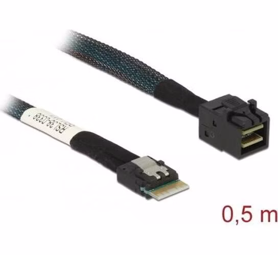 Delock Kabel Slim SAS SFF-8654 4i > Mini SAS HD SFF-8643 50 cm