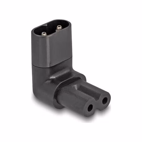 Delock Napájecí adaptér IEC 60320 – z C8 na C7, zástrčka / zásuvka, 2,5 A, 90°, pravoúhlý