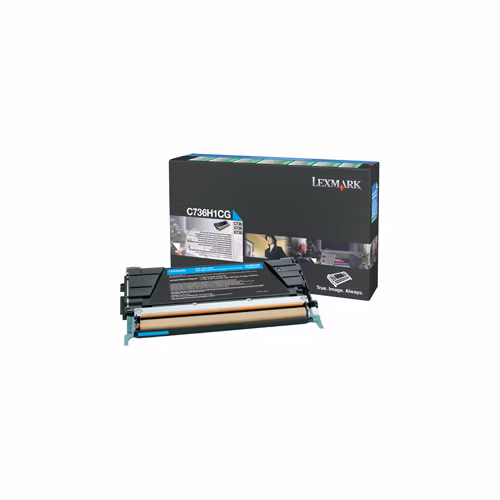 Lexmark C736, X736, X738 Cyan High Yield Return Programme Toner Cartridge (10K)