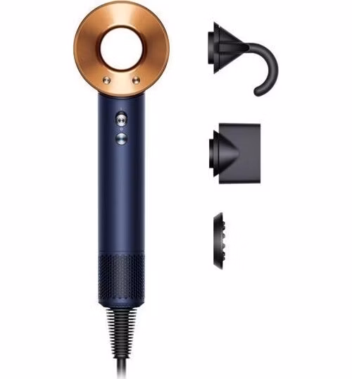 Dyson Supersonic HD07 T1/T2 fén, 1600 W, 3 rychlosti, 4 teploty, koncentrátor, pruská modrá/měděná