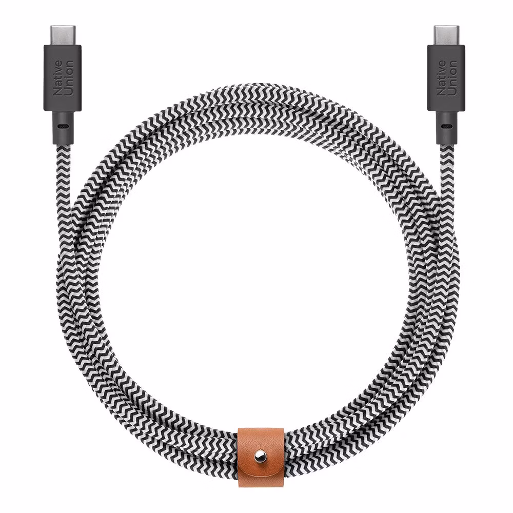 Native Union kábel Belt Cable XL USB-C to USB-C 3m 100W - Zebra