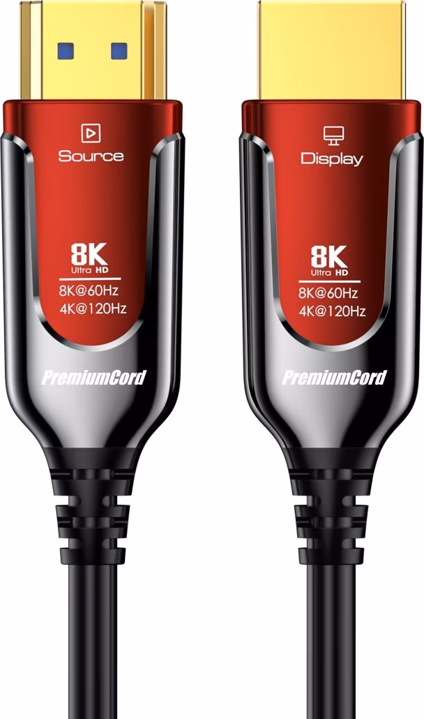 PREMIUMCORD Ultra High Speed HDMI 2.1 optický fiber kabel 8K@60Hz, zlacené 20m