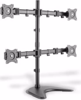 Digitus stolní stojan pro čtyři monitory/Upínací držáky, černý 15-27 ", max. Zatížení 4x8 kg, VESA max. 100x100