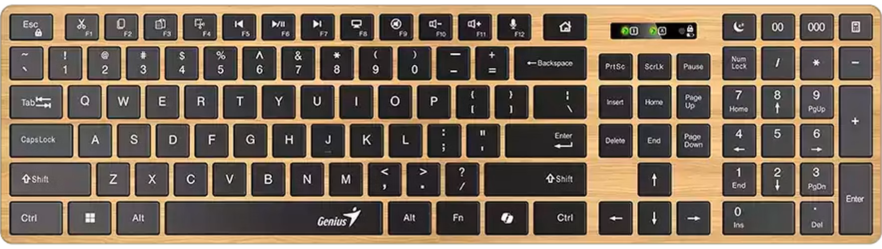 Genius Slimstar 7250BT Klávesnice, bezdrátová, Bluetooth 5.0 + 2,4GHz USB přijímač, Copilot klávesa, CZ+SK,béžovo-černá