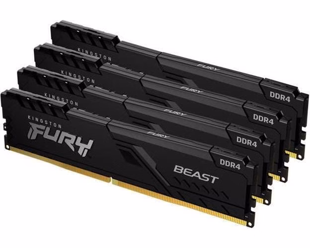 KINGSTON 32GB 3200MT/s DDR4 CL16 DIMM (Kit of 4) FURY Beast Black