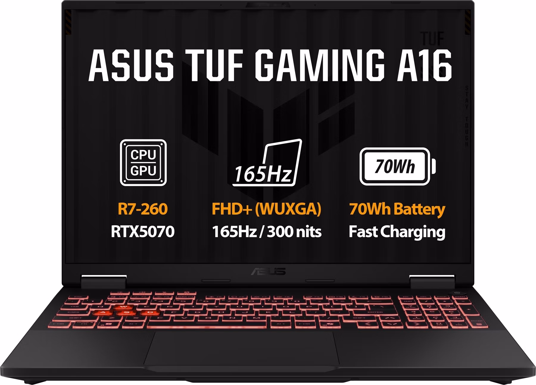 ASUS TUF Gaming A16/FA608UP-RV011W/R7-260/16"/WUXGA/16GB/512GB/RTX 5070/W11H/Gray/2R