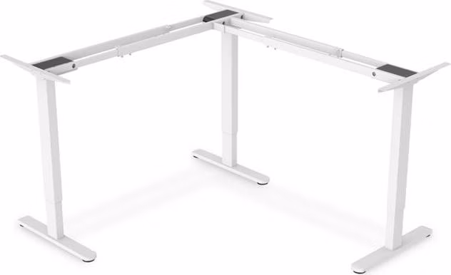DIGITUS elektricky výškově nastavitelný rám stolu, 90° tvar L, trojitý motor, 2stupňový, bílá