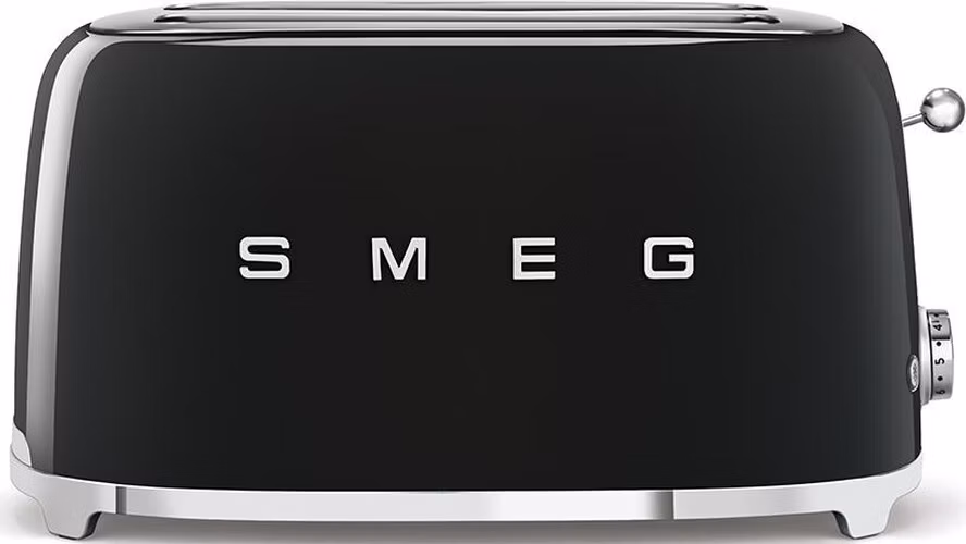 Smeg TSF02BLEU, toustovač / topinkovač, 4 toasty, 6 úrovní opékání, zásuvka na drobky, styl. 50. let, černý