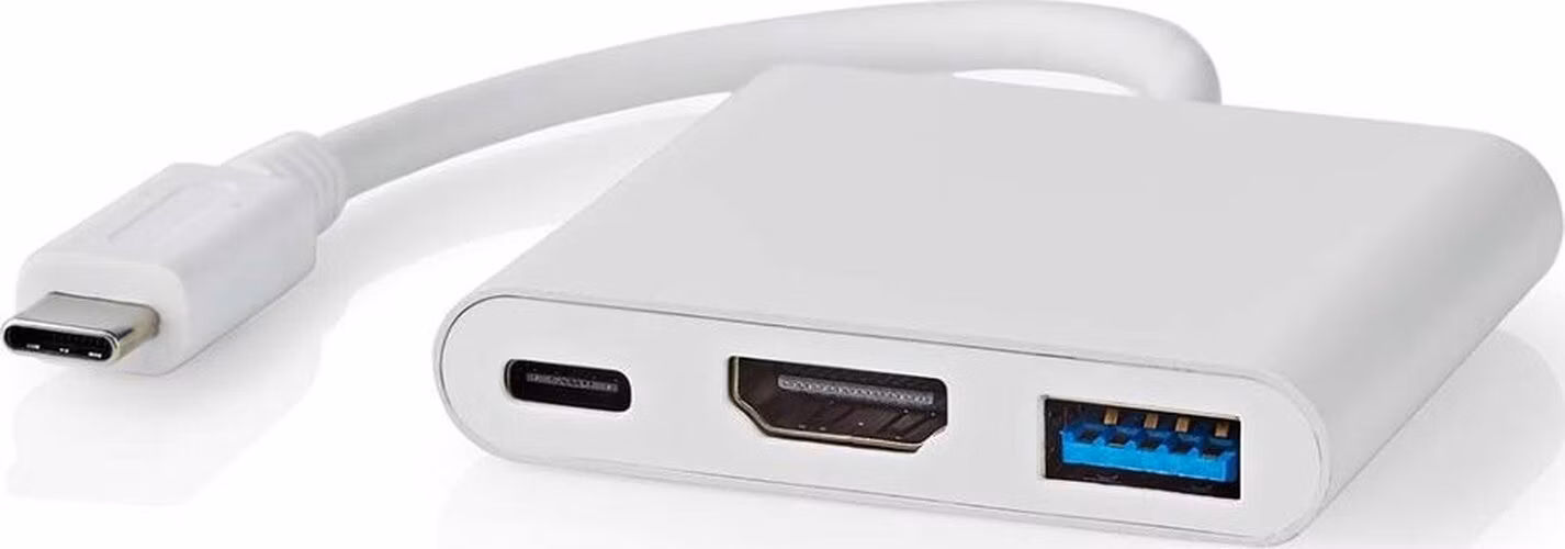 Nedis CCGB64770WT01 - USB Adaptér| USB 3.2 Gen 1 | USB-C Zástrčka | USB-A Zásuvka /USB-C Zásuvka / Výstup HDMI | 0.10 m|