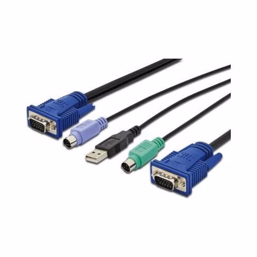 Digitus Kabelová sada KVM, VGA, PS/2-myš, PS/2-klávesnice, USB černá, 3,0 m