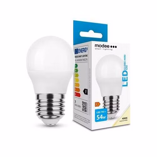 Modee E27 7W mini globe LED studená 4000K