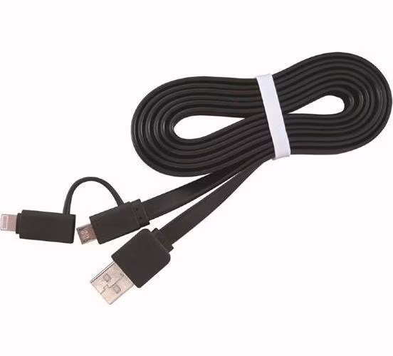Gembird kábel 2v1 combo, Lightning 8-pin (M) / microUSB na USB 2.0 (M), 1 m, čierny