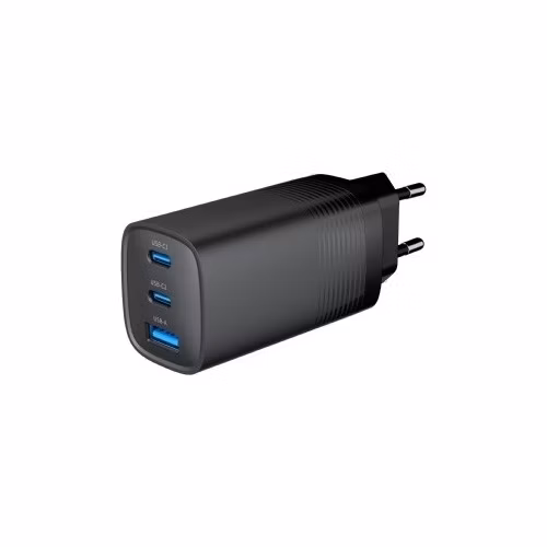 GEMBIRD, Nabíječka USB, 3x port, 65W, rychlé nabíjení, černá