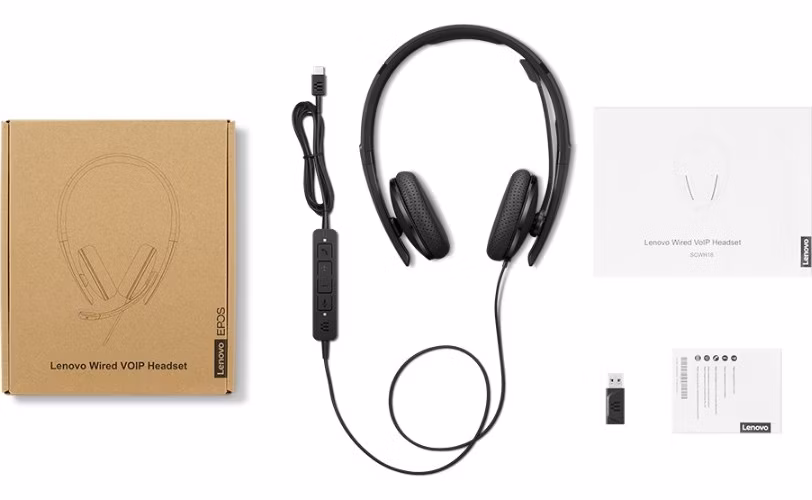 Lenovo Wired VoIP/ANC/USB/Čierna