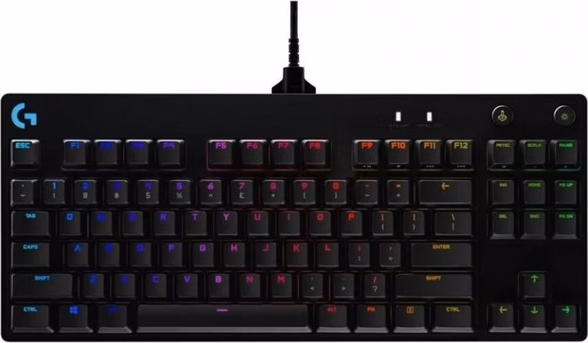 Logitech herní klávesnice G PRO RGB/ mechanická/ GX Blue/ USB/ US layout/ černá