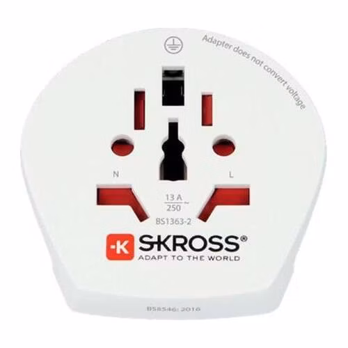 Skross SKR1500211EC- Cestovní Adaptér Svět do Evropy pro 2 a 3pólová zařízení z více než 220 destinací