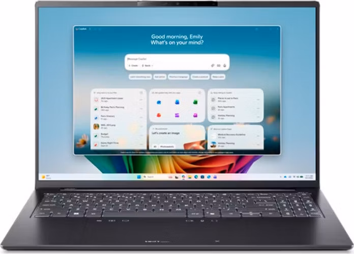 Acer Swift Go 16 AI (SFG16-I71-75VK) Ultra 7 355/16GB/512GB SSD/16"WUXGA OLED/Win11 Home Copilot+ PC/šedá/NO Adapter