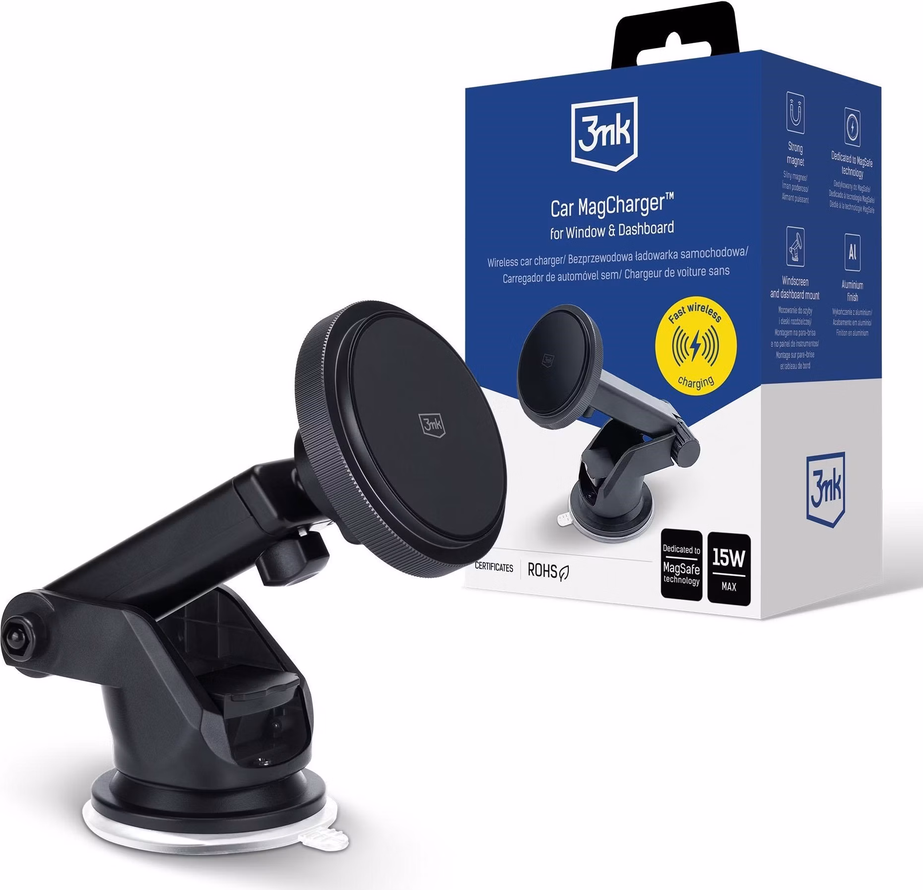 3mk držák do auta Car MagCharger™ for Window &amp; Dashboard
