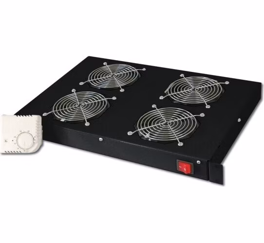 Digitus 19" větrací jednotka 1U, 4 ventilátory, černá