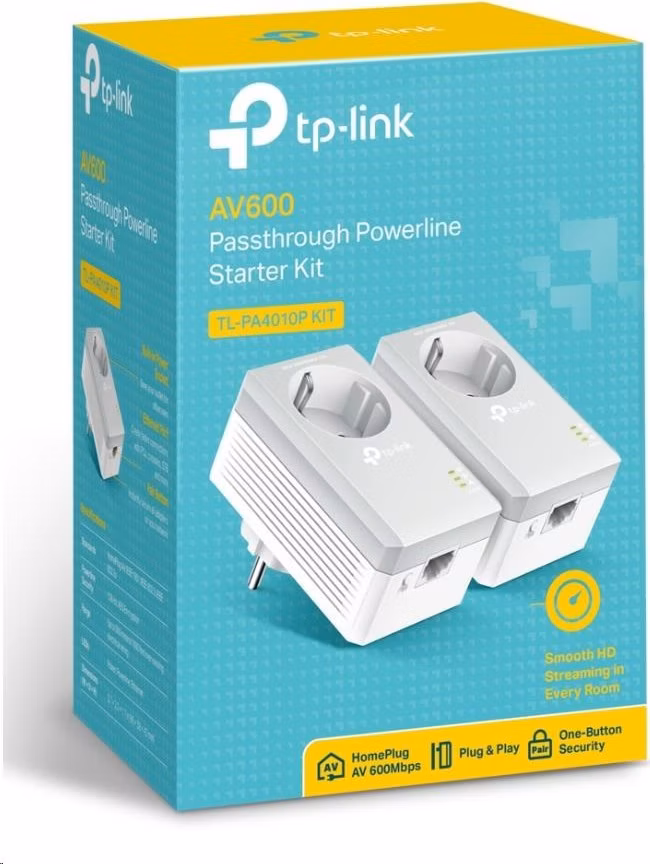 TP-Link TL-PA4010PKIT průchozí powerline set (AV600, 1x100Mb/s, HomePlug AV)