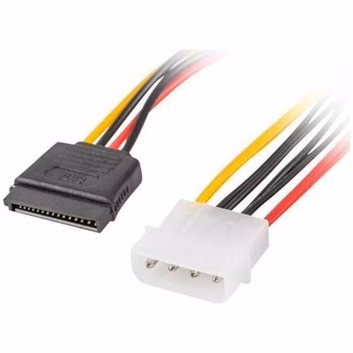 LANBERG Molex (M) 4 PIN na 2x SATA (F) 15 PIN kabel 30cm