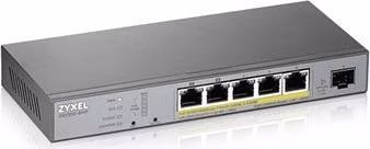 Zyxel GS1350-6HP, 6 Port managed CCTV PoE switch, long range, 60W, 802.3BT (1 year NCC Pro pack license bundled)