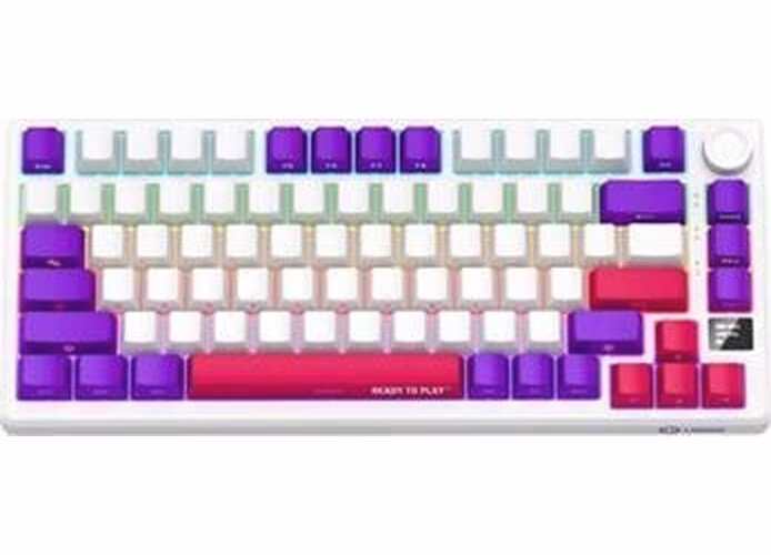Lorgar KBP7075, Pro bezdrôtová mechanická herná klávesnica, Wireless 2.4 GHz/ BT 5.0, 75% , Displ., SK/CZ layout, biela