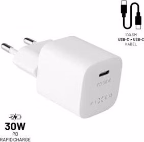 FIXED nabíjačka, USB-C, USB-C/USB-C kábel, 1m, 30W