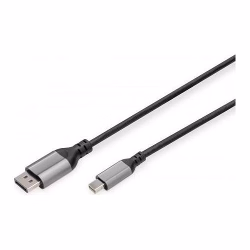 Digitus 8K@60Hz, mini DP to DP; DP 1.4 Alu housing; Black; 2m