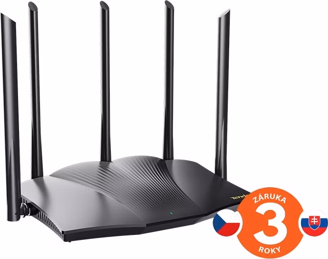 Tenda TX12 Pre AX3000 WiFi6 Router, 1x GWAN, 3x GLAN, IPv6, 5x 6dBi, WPA3, Mesh, SK app