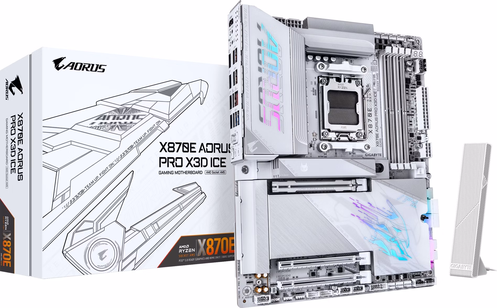 GIGABYTE MB Sc AM5 X870E A PRO X ICE, AMD X870E, 4xDDR5, 2x USB-C, 2xHDMI, ATX