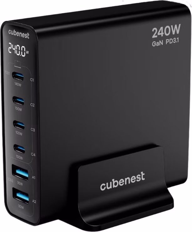 Cubenest S6D0 PD 3.1 GaN Adaptér 240W - čierna