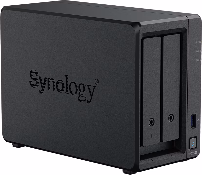 Synology™   DiskStation DS725+  (2x HDD + 2x NVMe, 2jadro CPU, 4(32)GB RAM,  1x2.5GLAN+1x GLAN, 1x USB3.2Gen1)