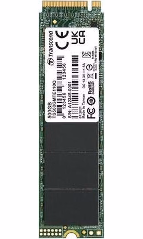 TRANSCEND MTE110Q 500GB SSD disk M.2 2280, PCIe Gen3 x4 NVMe 1.3 (3D QLC), 1900MB/s R, 900MB/s W