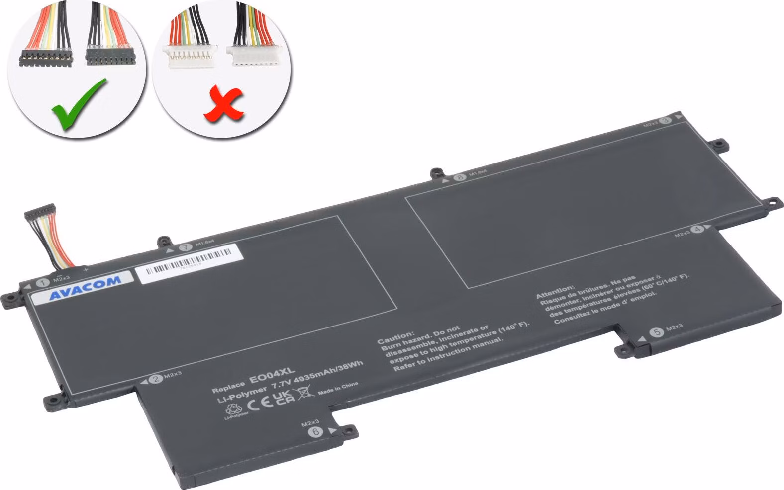 AVACOM baterie pro HP EliteBook Folio G1 Li-Pol 7,7V 4935mAh 38Wh - černý konektor