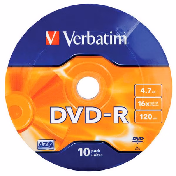 VERBATIM DVD-R 4,7GB 16x MATT SILVER folie 10pk/BAL