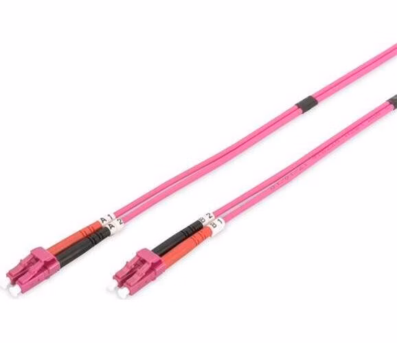 DIGITUS Fiber Optic Patch Cord, LC to LC, Multimode OM4 - 50/125 µ, Duplex Length 1m