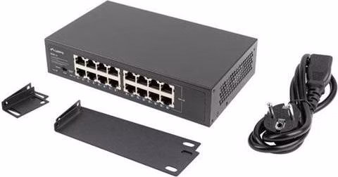 LANBERG PŘEPÍNAČ  RSGE-16 16X 1GB GIGABITOVÝ ETHERNET NEŘÍZENÝ RACK 10"/19"