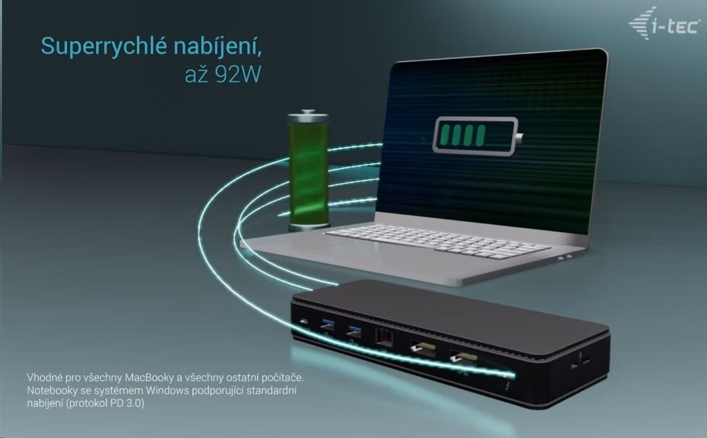 BAZAR - i-tec Thunderbolt4 2x Display Docking Station Gen3, 7x USB, 2.5 GLAN, PowerDelivery 92 W - Po opravě (Komplet)