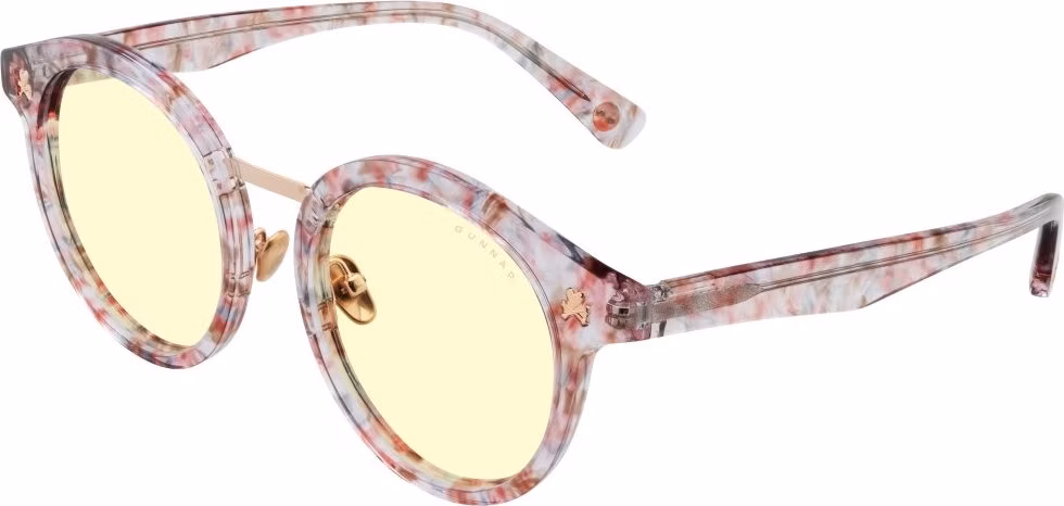 GUNNAR kancelářske/herní brýle FLOWER POWER PRETTY IN PINK * jantárová skla * BLF 65 * GUNNAR focus
