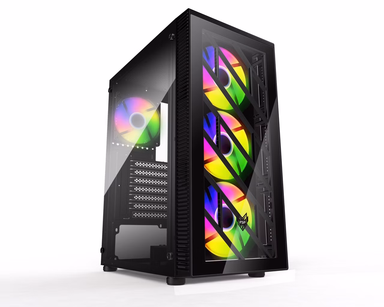 FSP CMT192/Midi Tower/Transpar./Čierna