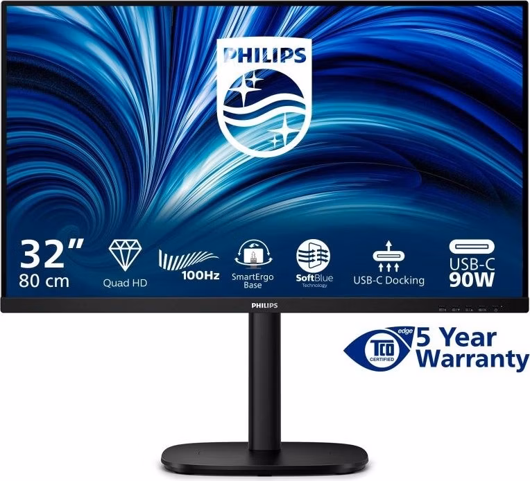 Philips LCD 32B2U3601 31,5" IPS/2560x1440@100Hz/4ms/350cd/HDMI/DP/4xUSB/USB-C/RJ45/Repro/Pivot/HAS/5 let