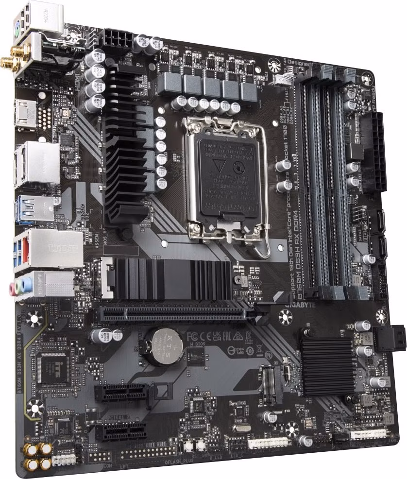 GIGABYTE B760M DS3H AX DDR4 / Intel B760 / LGA1700 / 4x DDR4  / 2x M.2 / DP / HDMI / USB-C / WiFi / mATX