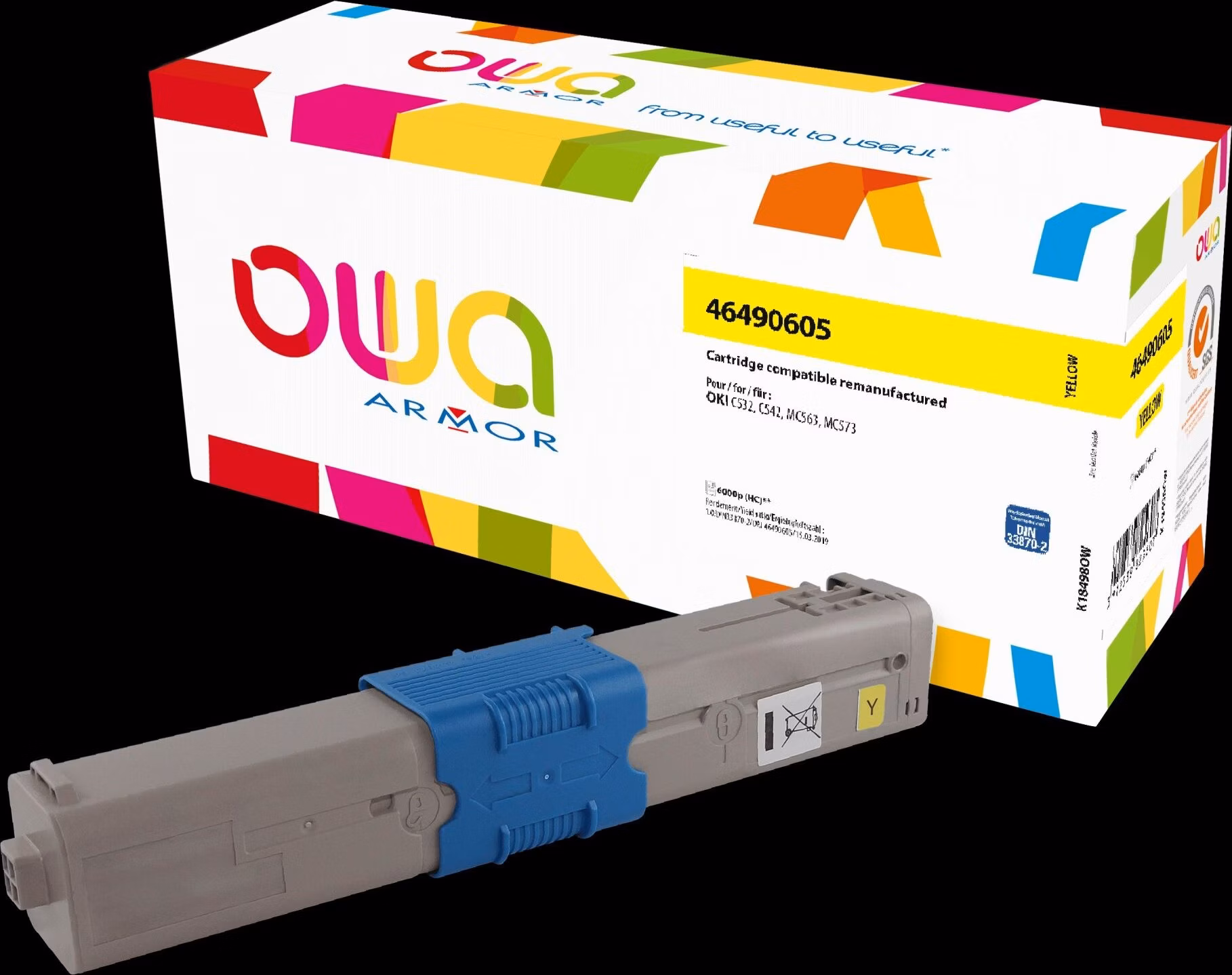 OWA Armor toner pre OKI C532, C542, MC563, MC573,46490605,6000 ks.žltá/žltá (46490605)