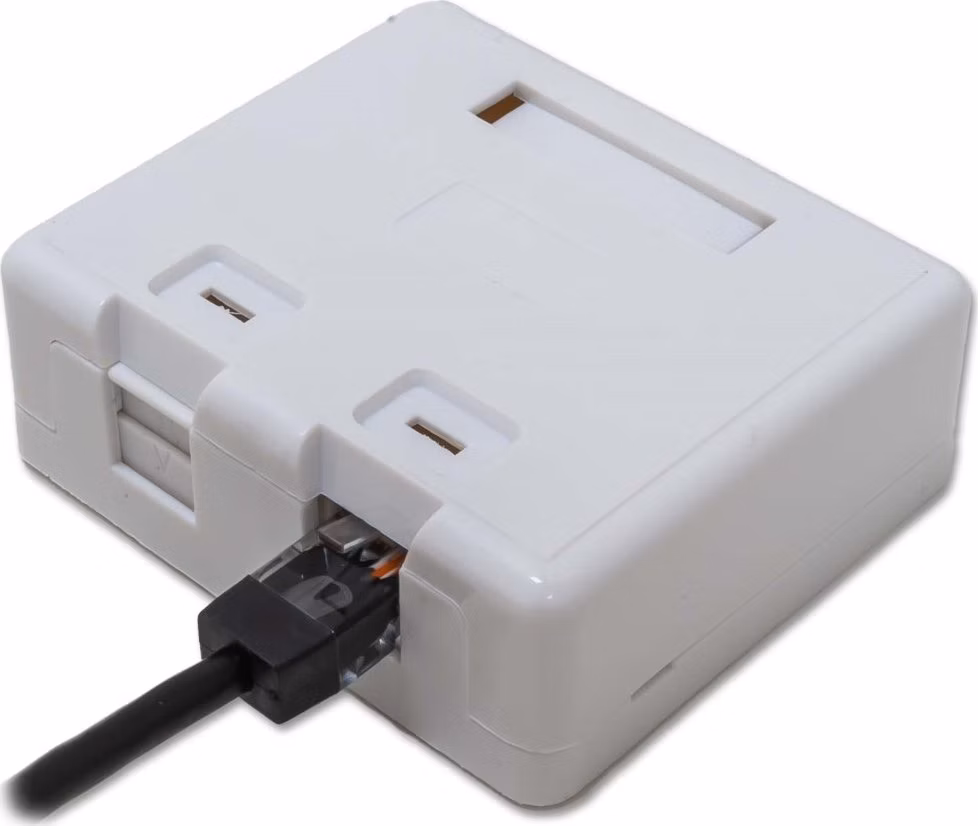 XtendLan Zásuvka 2x RJ-45, Cat5e, nestíněná, na zeď, spodní vývod, narážecí s krytkou