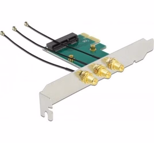 Delock PCI Express x1 Karta > Mini PCIe Slot + 3 RP-SMA porty