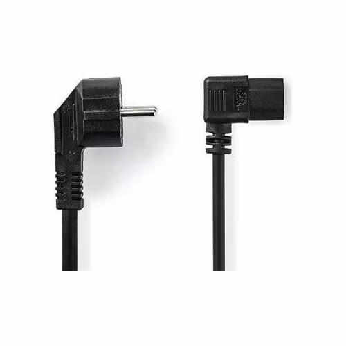 Nedis CEGL10020BK50 - Napájecí Kabel | Typ F Zástrčka | IEC-320-C13 | Úhlový | Úhlový | 5 m | Černá